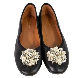 Black Leather Ballerina Kate Spade Flats